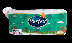 Toaletní papír Perfex - 2vrstvý, bílý, 18 m, 10 rolí