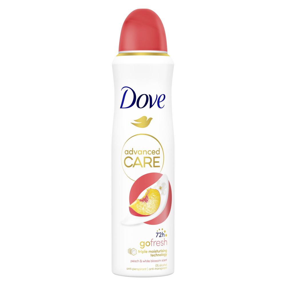 Dove Advanced Care Antiperspirant antiperspirant ve spreji 72h Peach & White Blossom 150 ml