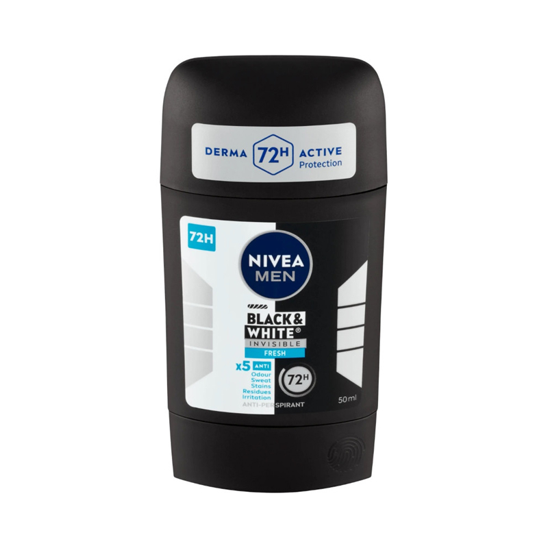 Levně Nivea Stick Men 50ml B&W Invisible Fresh