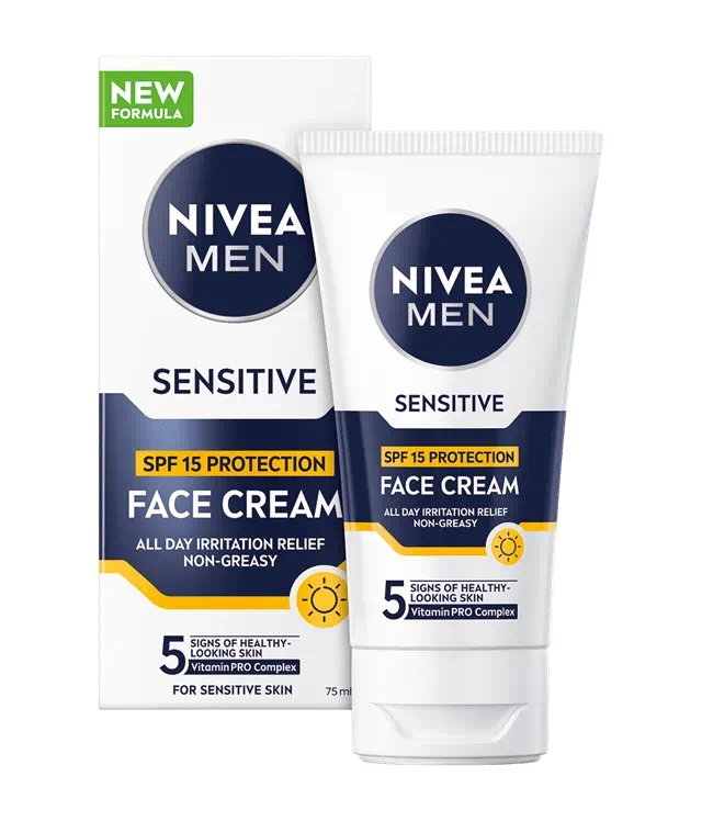NIVEA MEN Sensitive ochranný krém pro muže SPF 15 75 ml