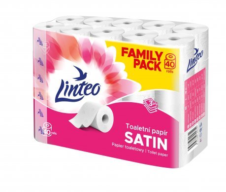 Toaletní papír Linteo Satin 40 rolí, 3-vrstvý, 15m návin
