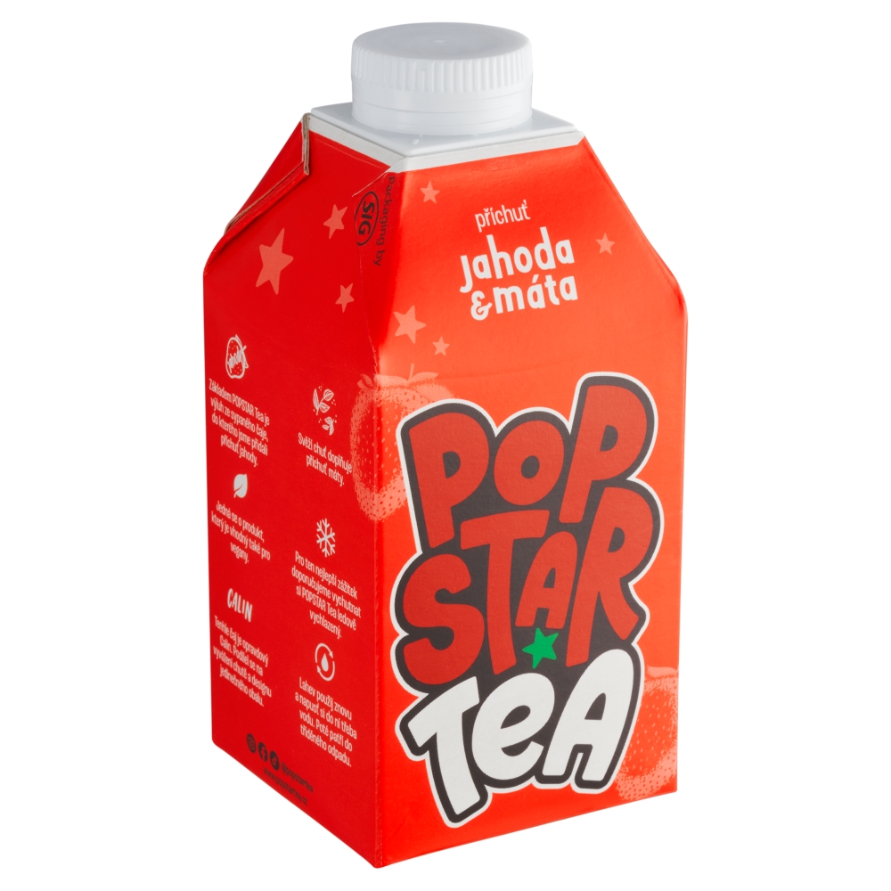 POPSTAR čaj 0,5l jahoda/máta