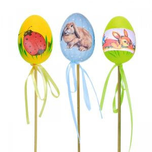 Velikonoční zápichy vejce 4x6cm 6ks