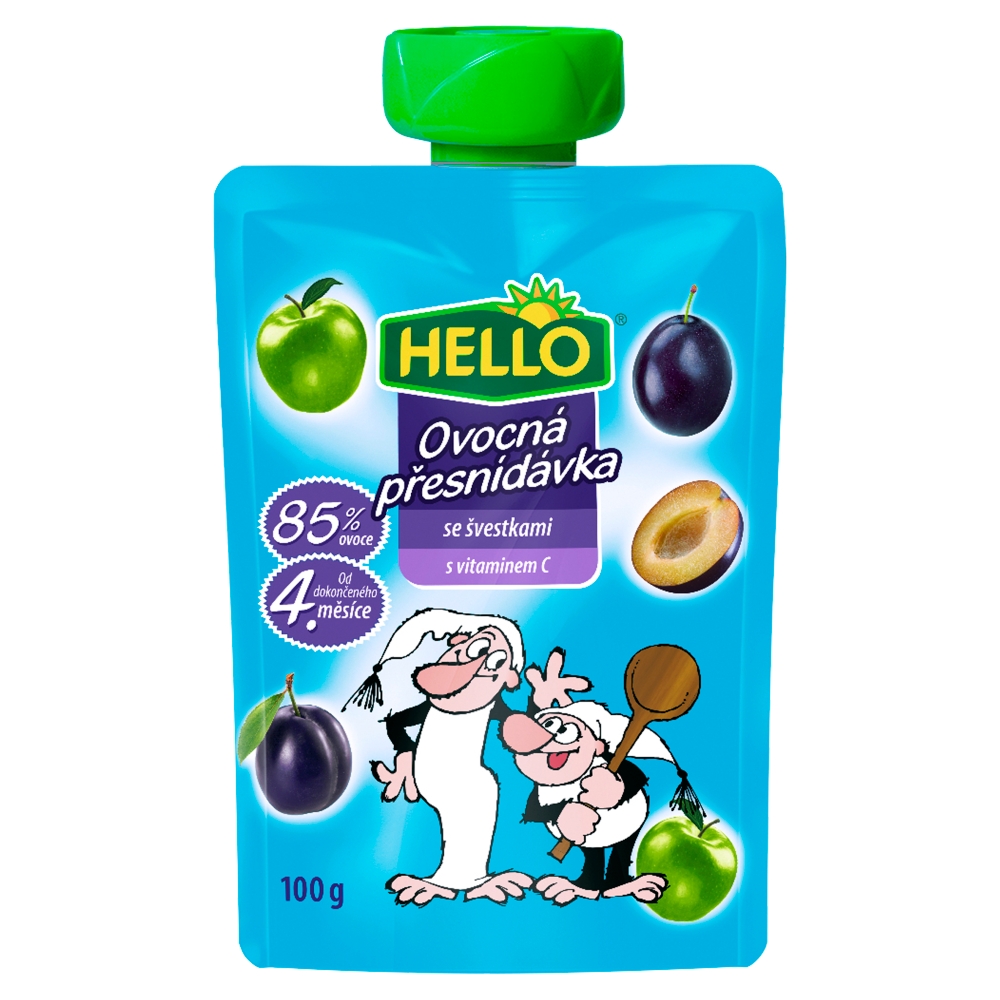 Levně Hello ovocná kapsička se Švestkami 12 x 100 g