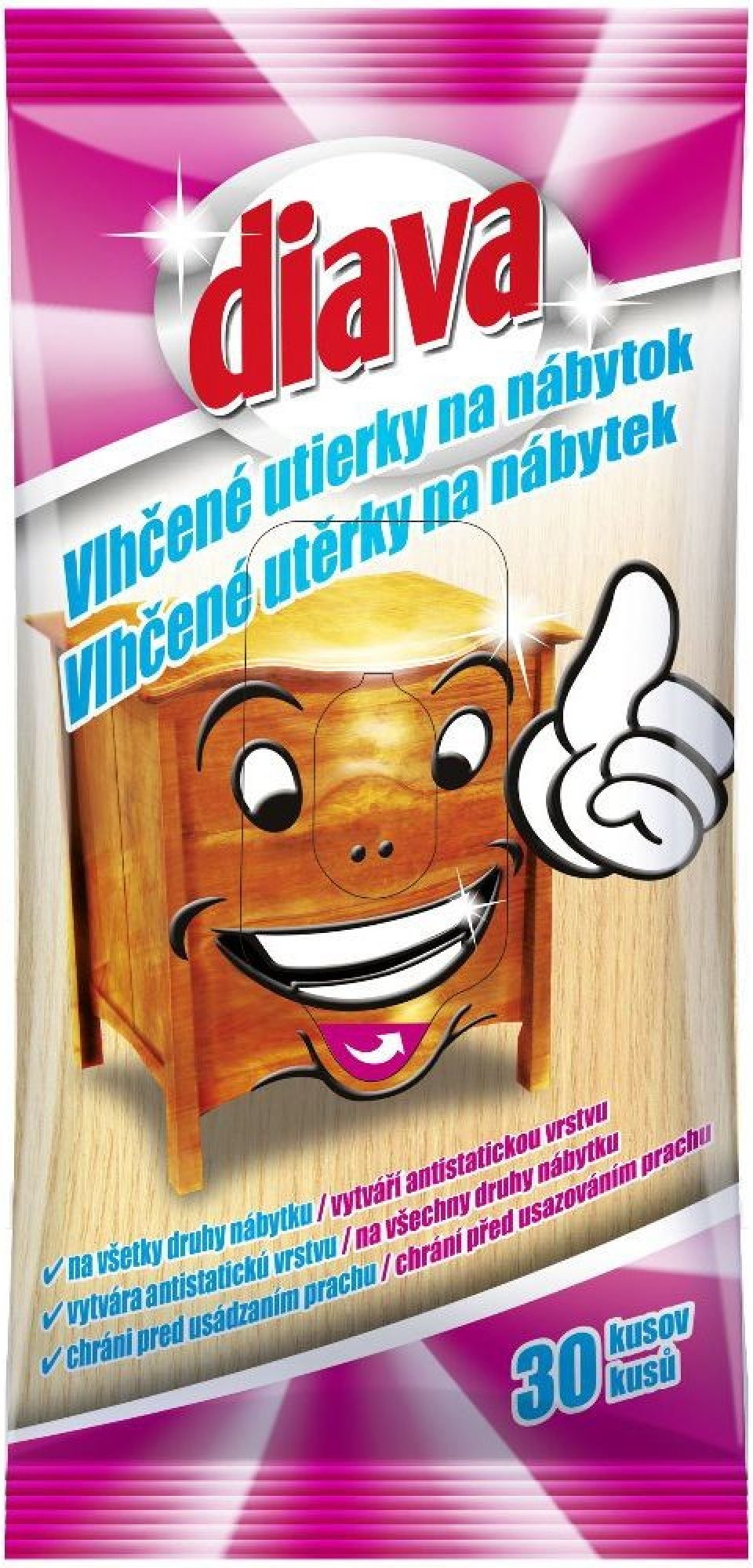Tatrachema CZ s.r.o. Diava vlhčené utěrky na nábytek 30ks