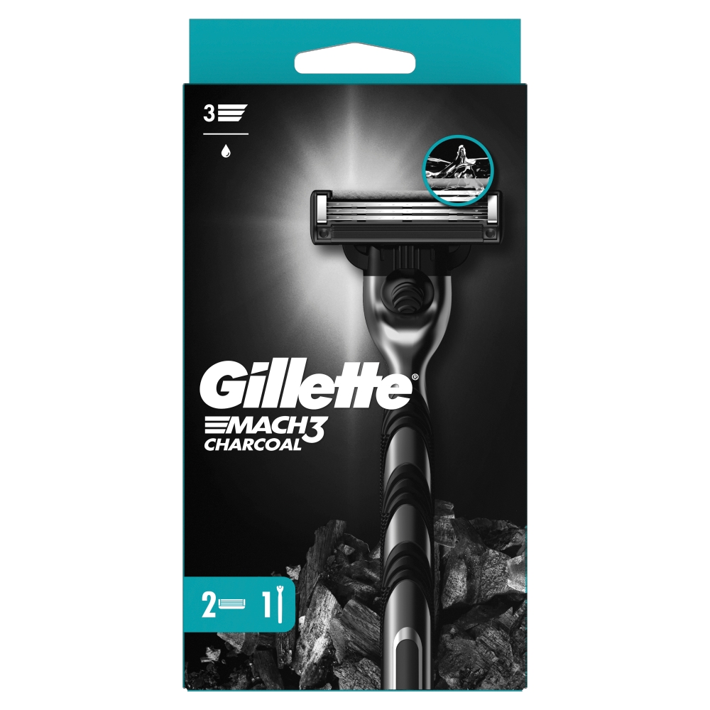 Levně Gillette Mach3 Charcoal strojek 2 hlavice