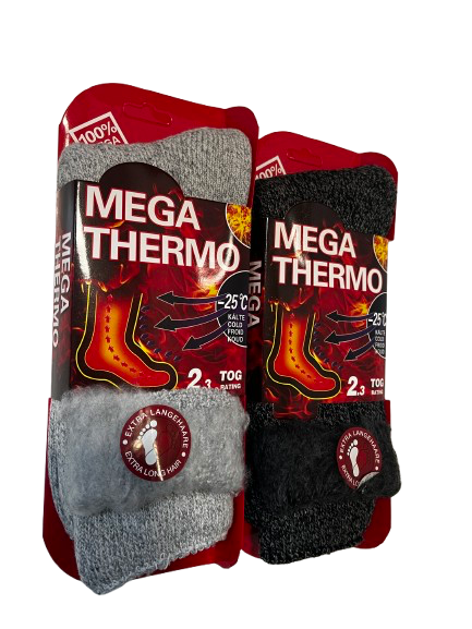 Levně MEGA THERMO 2-VRSTVÉ TERMO PONOŽKY 1 PÁR Velikost: 35-38
