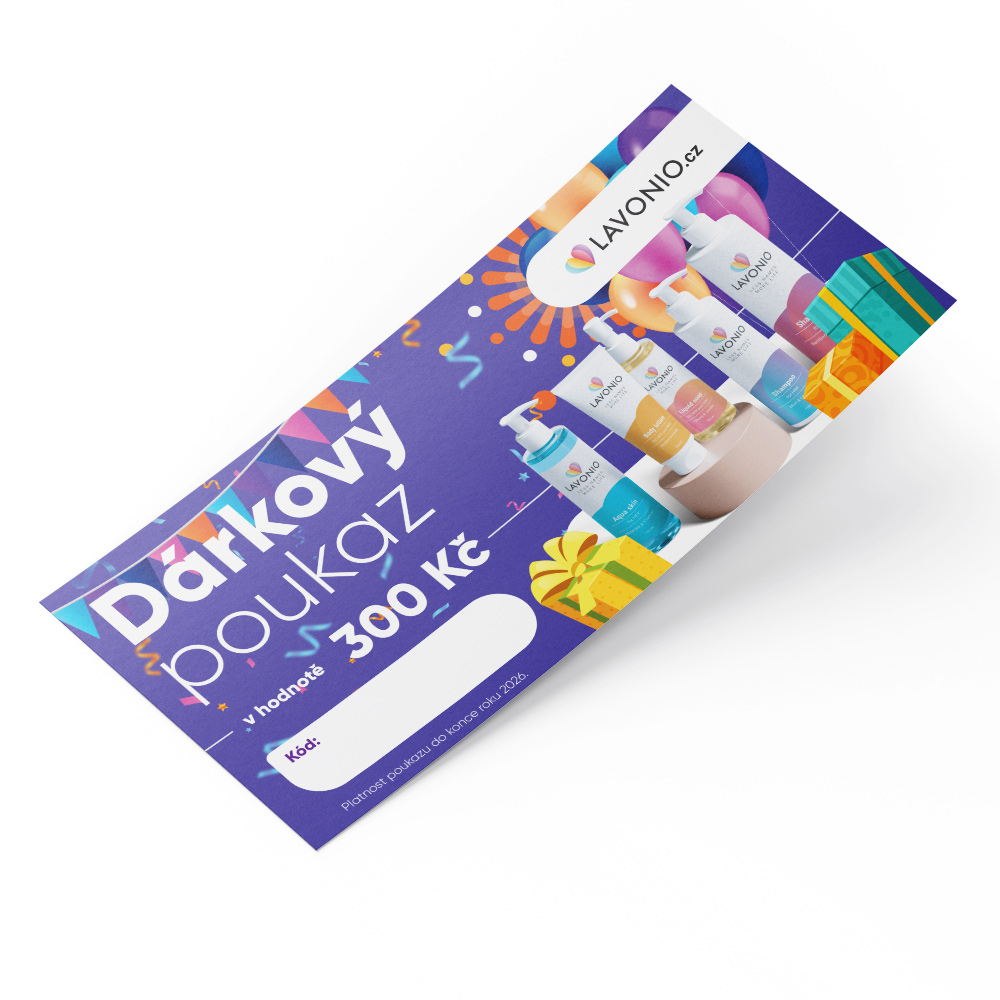 Narozeninové dárkové poukazy Poukaz v hodnotě: 300 Kč