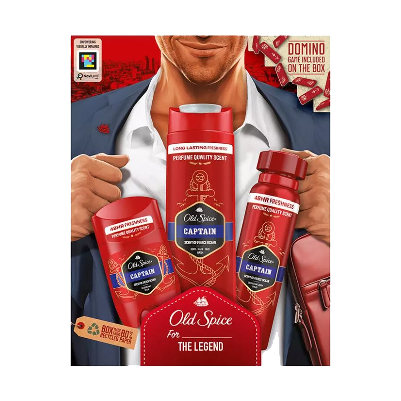 Kazeta: Old Spice SG 250ml Stick 50ml DEO 150ml Captain Ks