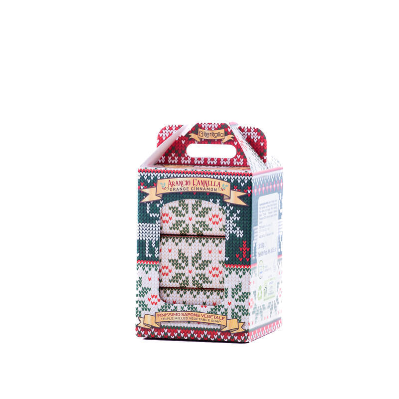 ITERITALIA Vánoční dárkový set přírodních mýdel - Pomeranč a skořice;