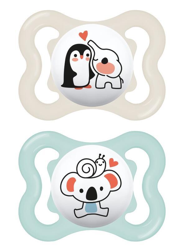 MAM Supreme Double Box 0+ months dudlík Turquoise/White 2 ks