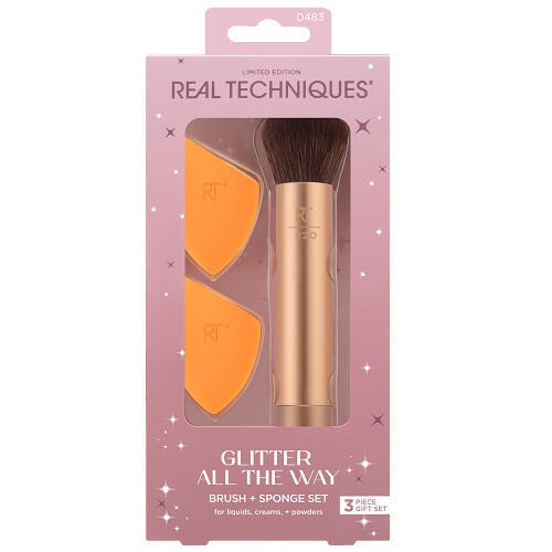 Real Techniques Glitter All The Way Sponge Set + Brush Set sada štětců