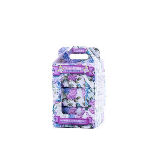 ITERITALIA Dárkový set rostlinných mýdel - Šeřík, 3x100 g