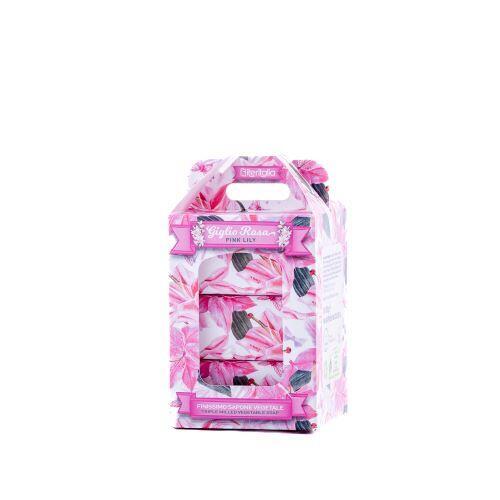 ITERITALIA Dárkový set rostlinných mýdel - Růžová lilie, 3x100 g