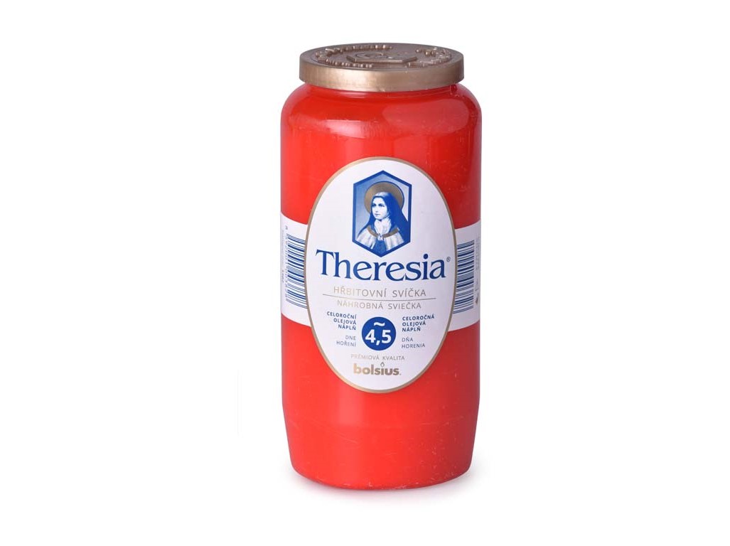 Theresia kompozitní svíčka 320g ~4,5dne červená