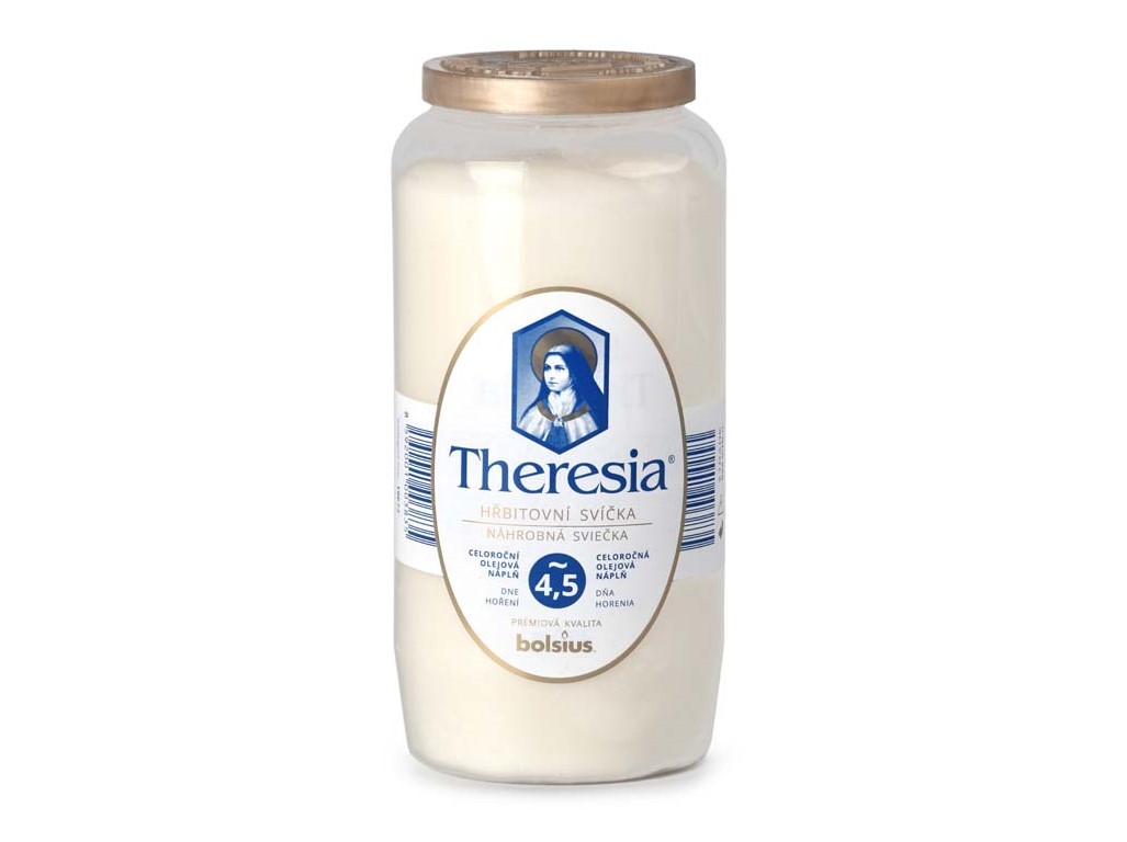 Theresia kompozitní svíčka 320g ~4,5dne bílá
