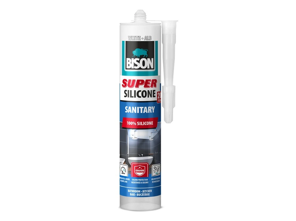 BISON Sanitární silikon SUPER bílý, 280 ml