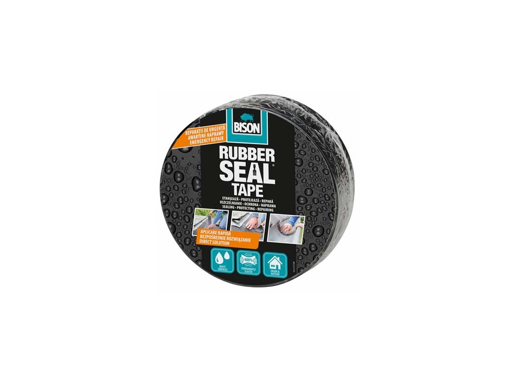 BISON Samolepicí těsnící páska Rubber Seal 7,5 cm x 5 m