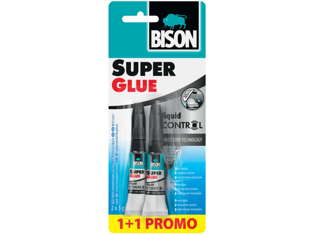BISON vteřinové lepidlo Super Glue Control 11 PROMO (verze Adriatic)
