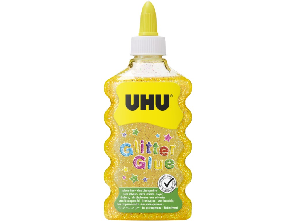 UHU Glitter Glue Gold Maxi - třpytkové lepidlo pro dekorace 185 g / 177 ml