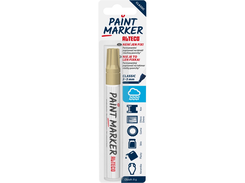 ALTECO permanentní popisovač Paint Marker Classic zlatý