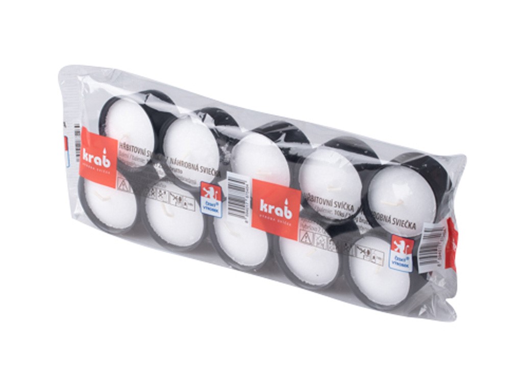 Iluminační svíčka 32g 9h. 10ks černé lisované