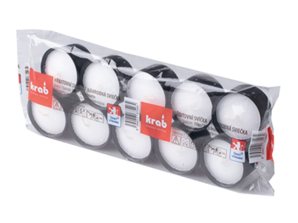 Iluminační svíčka 25g 6h. 10ks černé lisované