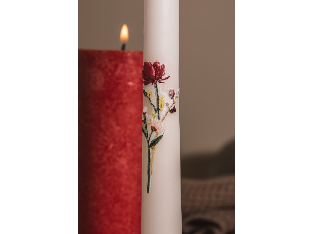 Konická svíčka Wild Flowers 22x240mm