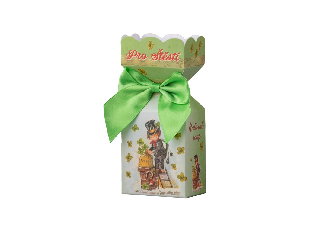 Mýdlo Kominíček pro štěstí v krabičce, barevná 90g
