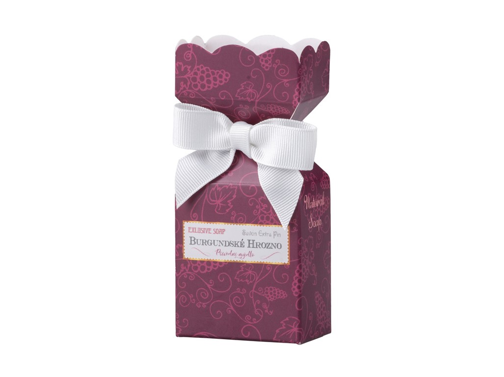 Mýdlo Burgundské hrozno v krabičce ve fialové barvě 90g