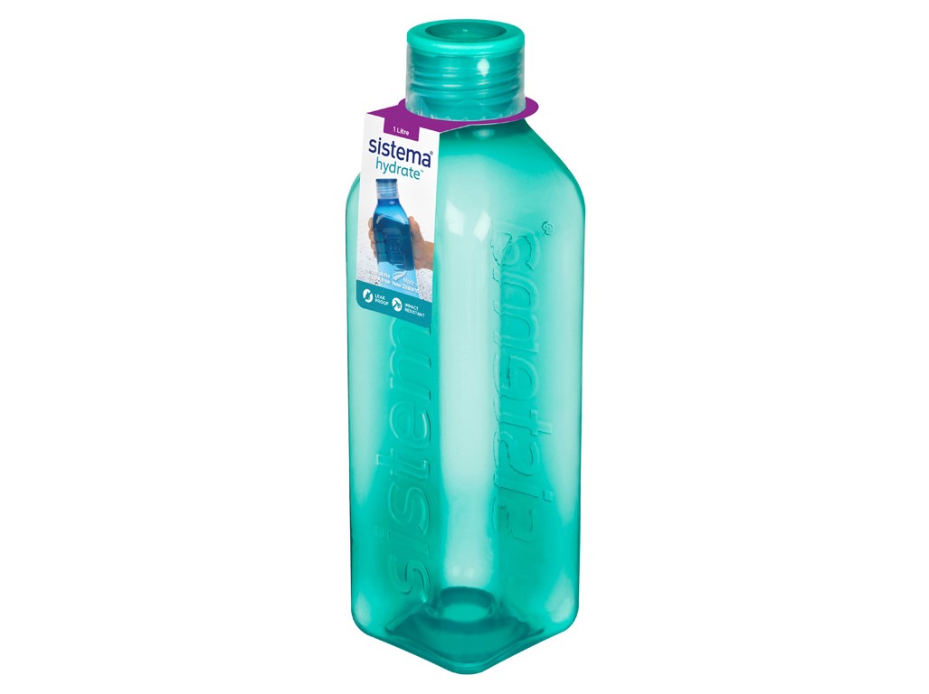 Sistema Hranatá láhev se šroubovacím víčkem Hydrate Square 1 l, mátová