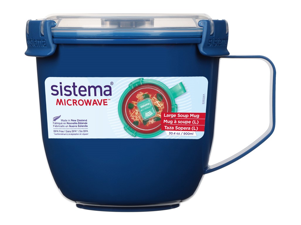 Sistema Hrnek na polévku a dušené pokrmy Microwave Large Soup Mug 900 ml 900 ml, modrá
