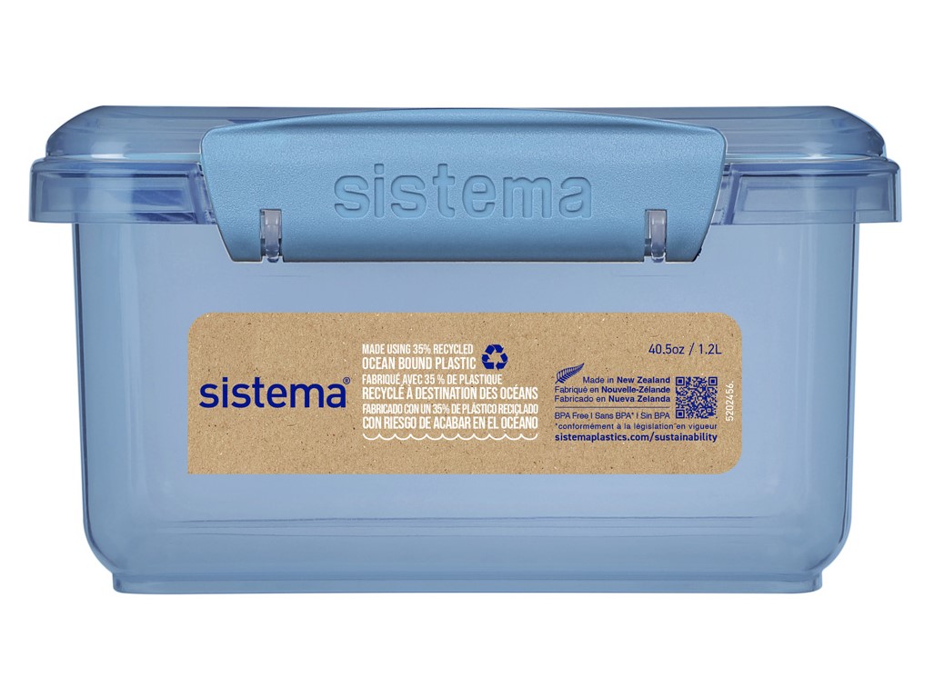 Sistema Svačinový box s příborem Ocean Bound Lunch Plus 1,2 l, modrá