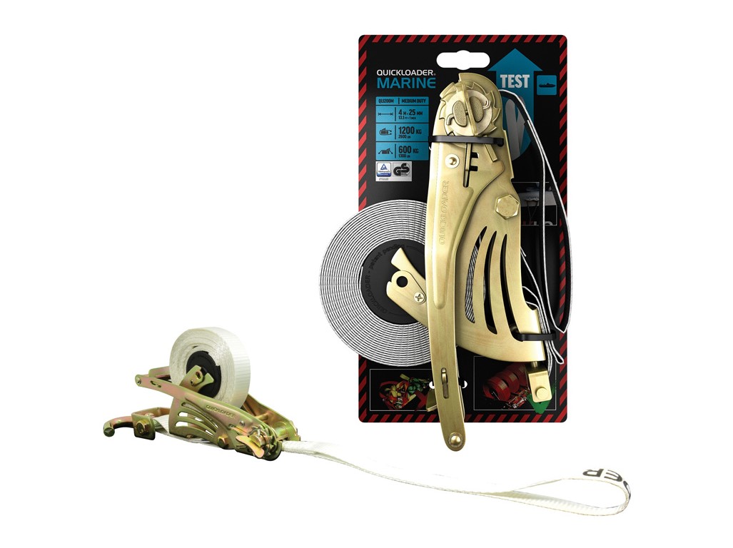 Quickloader Samonavíjející popruh Retractable Marine 1200 kg, 4 m x 25 mm