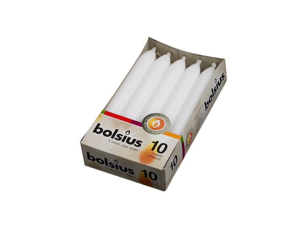 Bolsius Domácí bílé svíčky RAL, 10 ks, 20x170 mm
