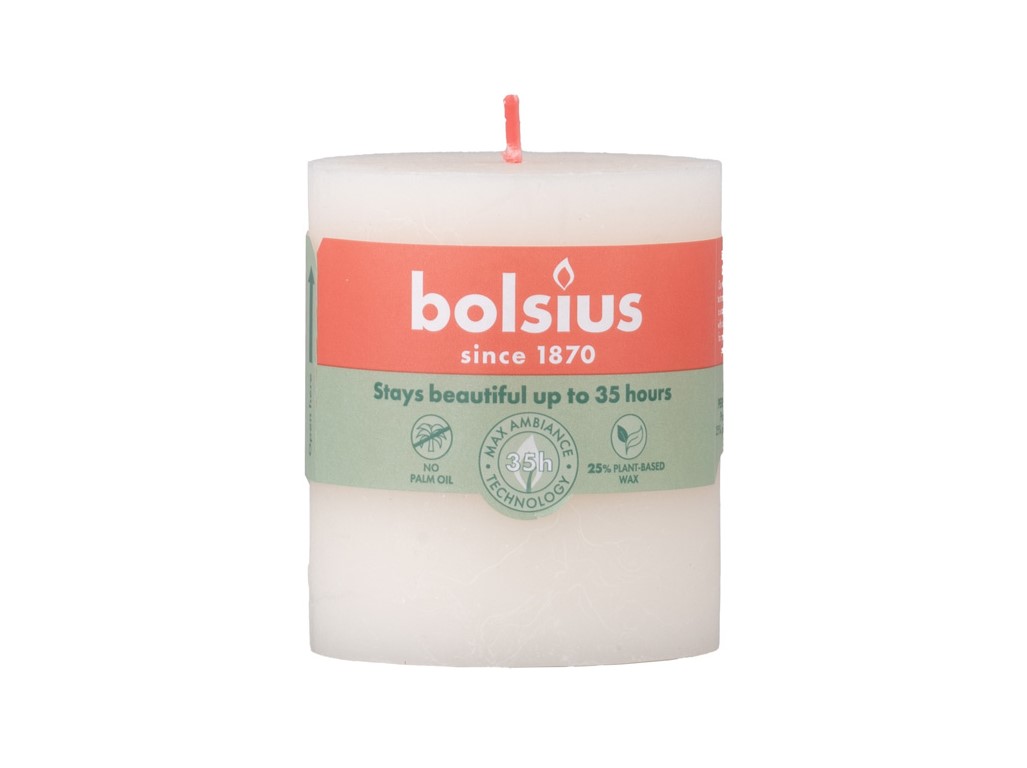 Bolsius Svíčka válcová Rustic Soft Pearl 68 x 80 mm