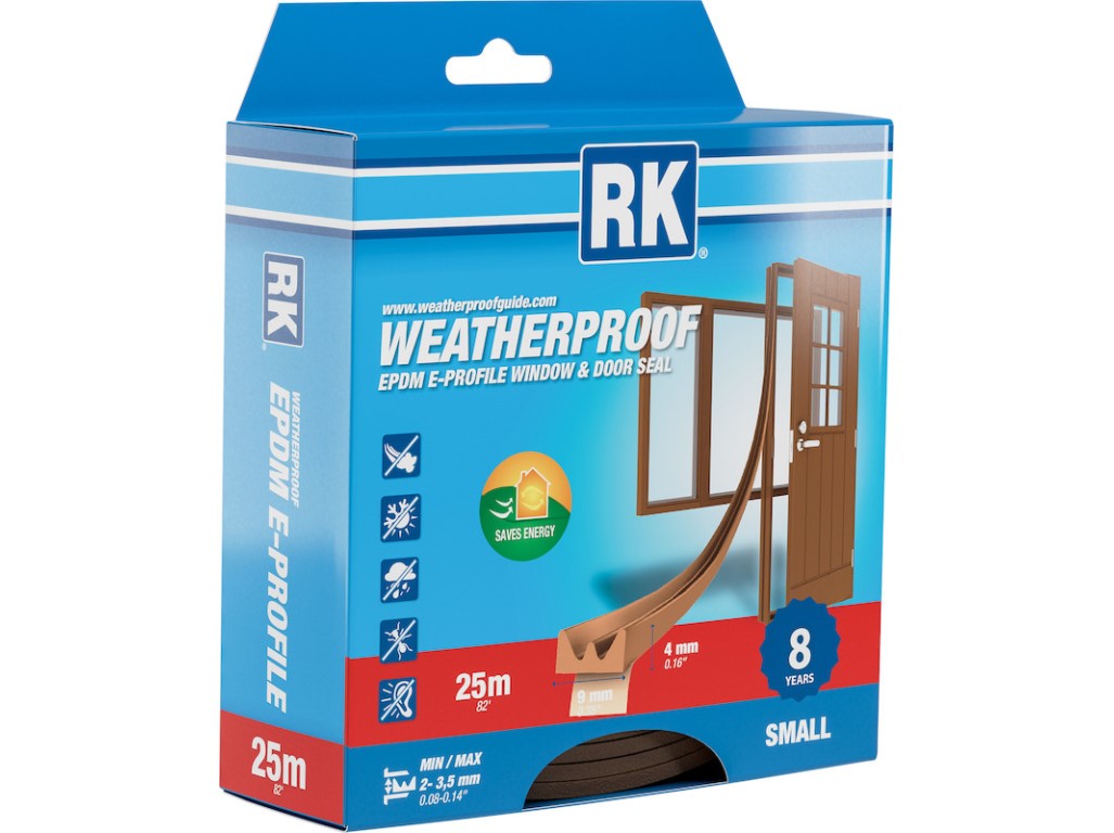 Těsnění oken a dveří EPDM – E-profil, hnědá 25 m