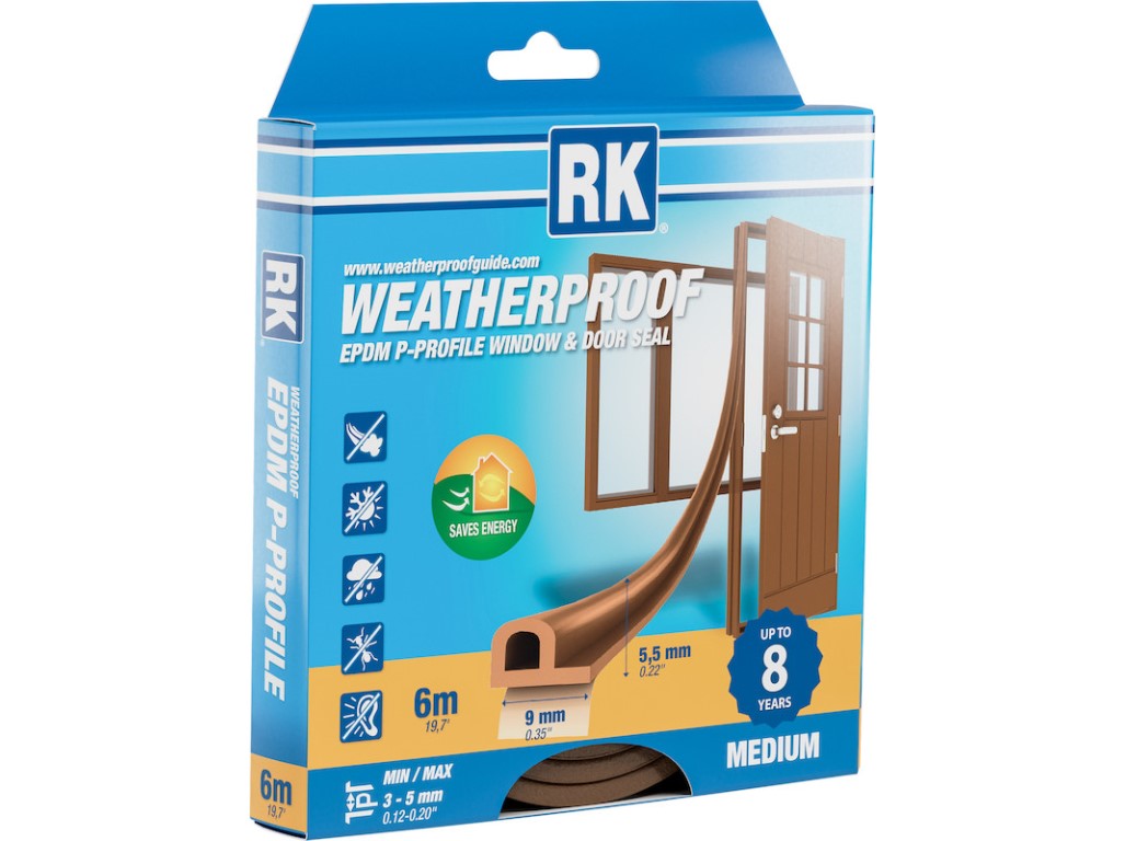 Těsnění oken a dveří EPDM – P-profil, hnědá 6 m