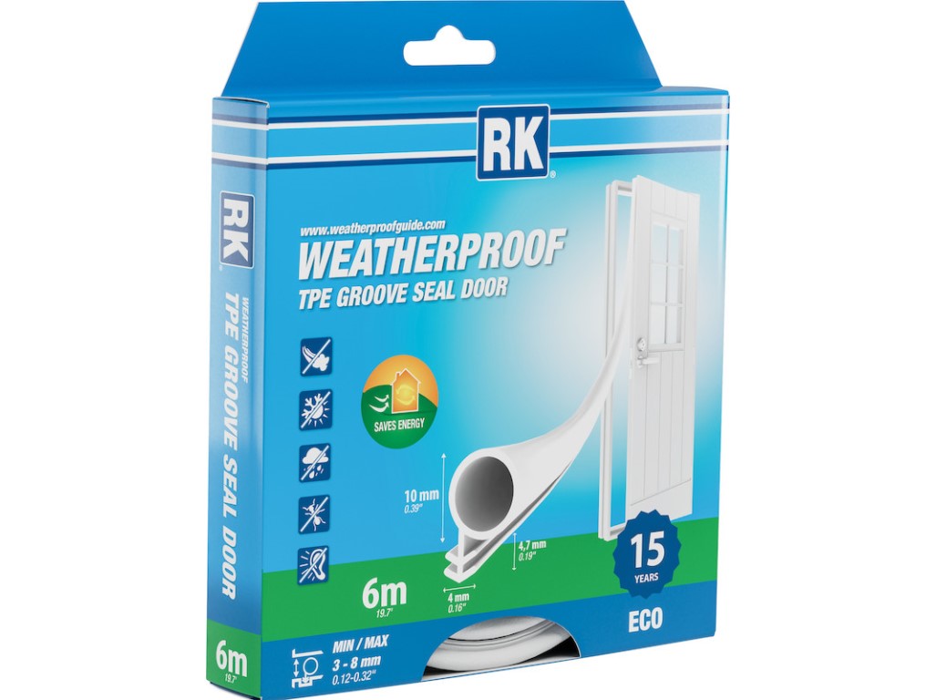 Drážkové těsnění pro dveře – O-profil, bílá 10 mm 6 m