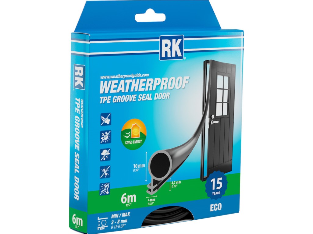 Drážkové těsnění pro dveře – O-profil, černá 10 mm 6 m