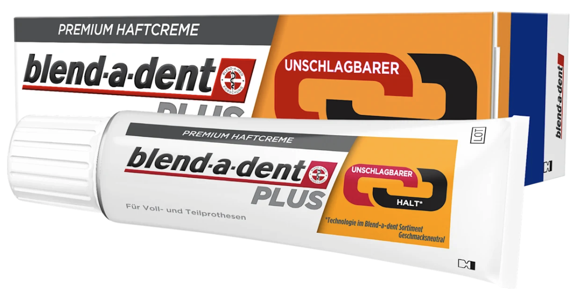 Levně Blend-a-dent Plus adhezivní krém, bezkonkurenční fixace, bez fluoridů, 40 g