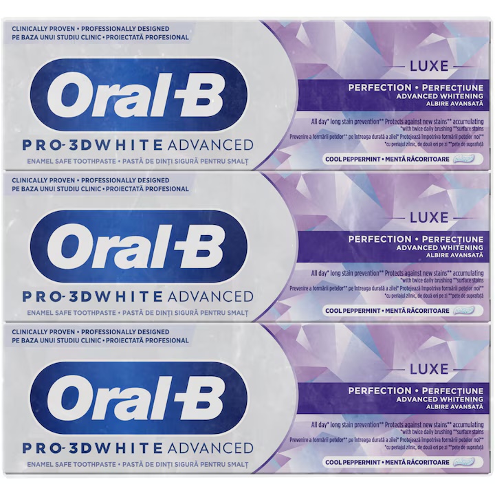 Oral-B zubní pasta Pro 3D White Advanced Luxe Perfection 3x75ml
