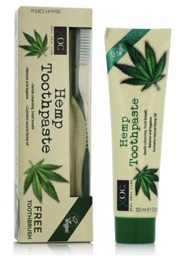 XOC Hemp konopná zubní pasta 100 ml  zubní kartáček