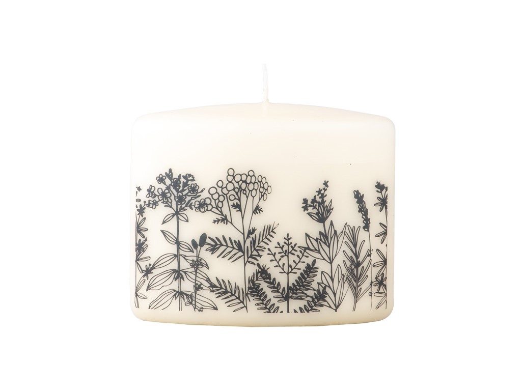 Elipsa svíčka sl. kost květy 120x55x95mm