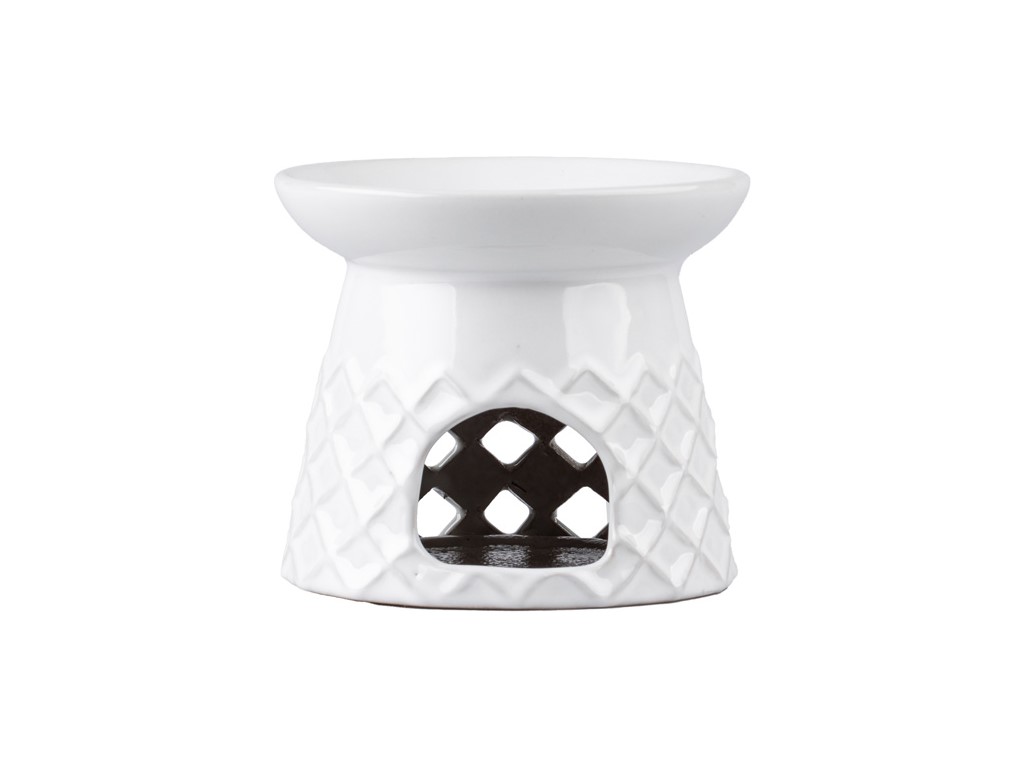 Aromalampa keramická bílá s motivem 125x100mm