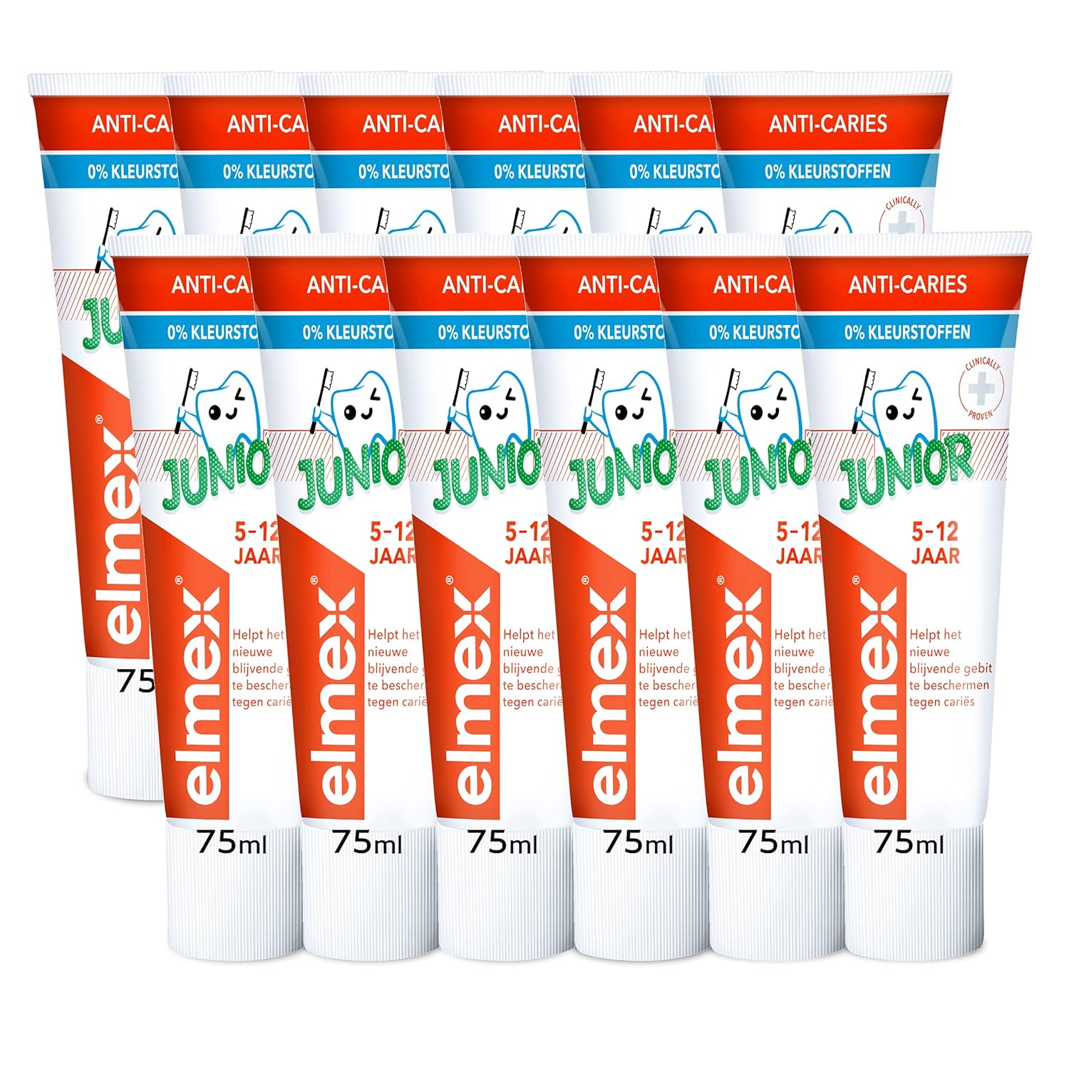 Levně Elmex Junior dětská zubní pasta 12x75ml