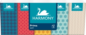 Levně Harmony Prima 3vrstvé papírové kapesníky, 10 × 10 ks