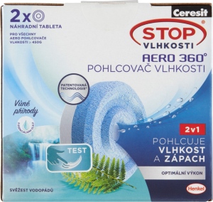 Levně Ceresit Stop Vlhkosti Aero 360° náhradní tablety svěžest vodopádů 2 x 450g
