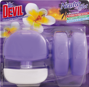 Dr. Devil 3v1 Sunset Blossom tekutý WC blok, košíček  náplň 3× 55 ml