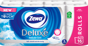 Levně Zewa Deluxe Delicate Care 3vrstvý toaletní papír, 16 rolí, 19,3 m role